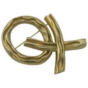 Vintage AJC X O Gold Tone Brooch Pin